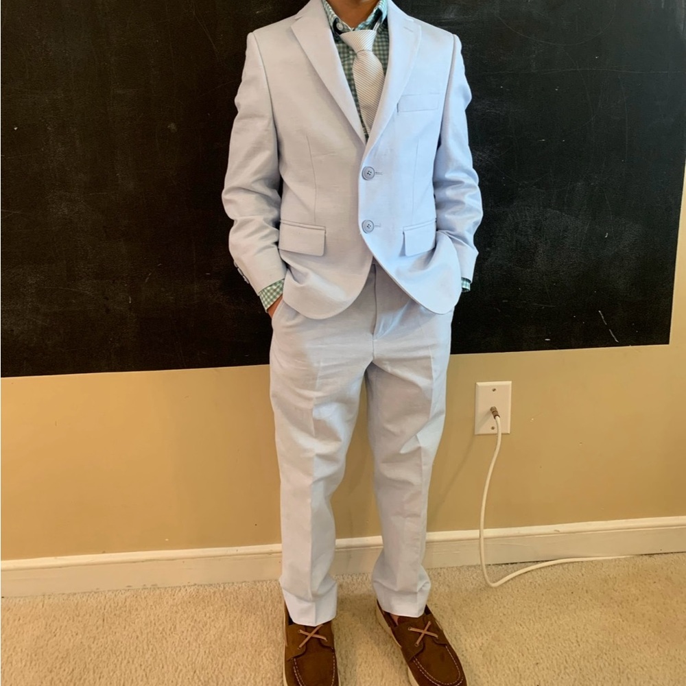 Class Club Light Blue Boys Matching Suit Set